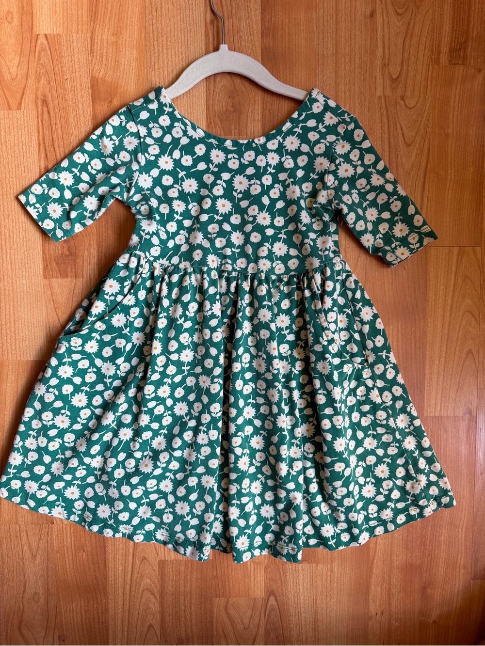 Green Floral Twirl Dress w/ pockets